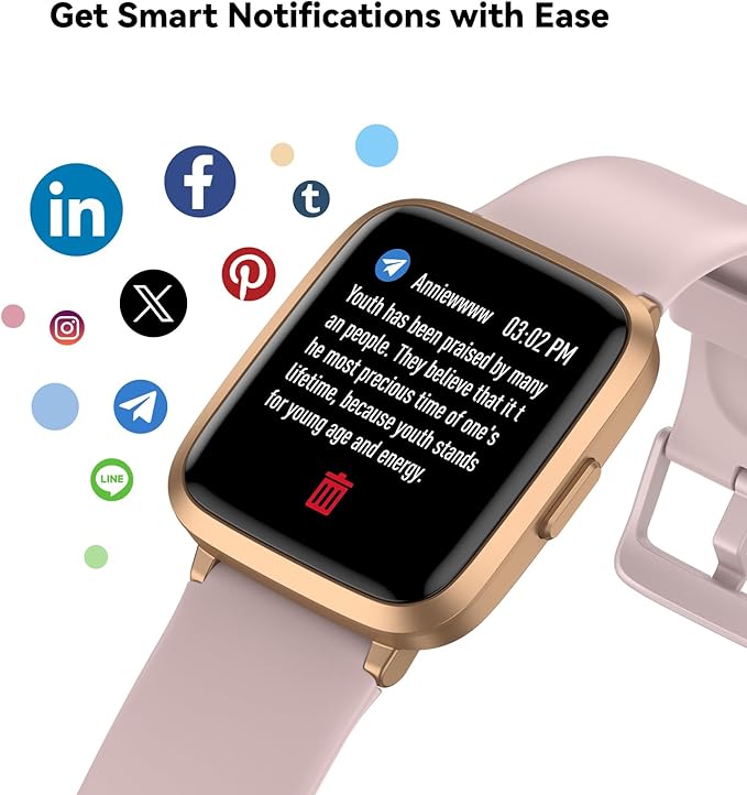 LIVIKEY Fitness Tracker Watch with Heart Rate Monitor, Activity Tracker with Pedometer, Sleep Monitor, Calories & Step Counter, IP68 Waterproof Smart Watches for Women Men Fitness Watch for Sports