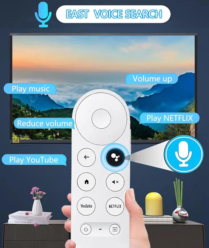 New Voice Remote for Google Chromecast 4k Snow TV, G9N9N Replacement Remote Control for Google TV, GA01920-US, GA01409-US, GA01923-US, GA01919-US