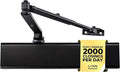 LYNN HARDWARE Heavy Duty Automatic Door Closer (Black) - Commercial Grade, Contractors Choice, Adjustable Speed & Force, Delayed Closing Timer, 3 Mounting Options, 3 Hour Fire Rated (DC8016 Model)