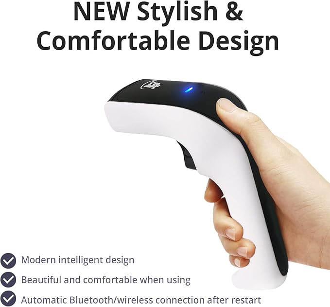 ScanAvenger Wireless Portable 1D&2D Bluetooth Barcode Scanner: Hand Scanner 3-in-1, Cordless, Rechargeable Scan Gun for Inventory - USB Bar Code/QR Reader (1D&2D with No Next Gen Stand)…