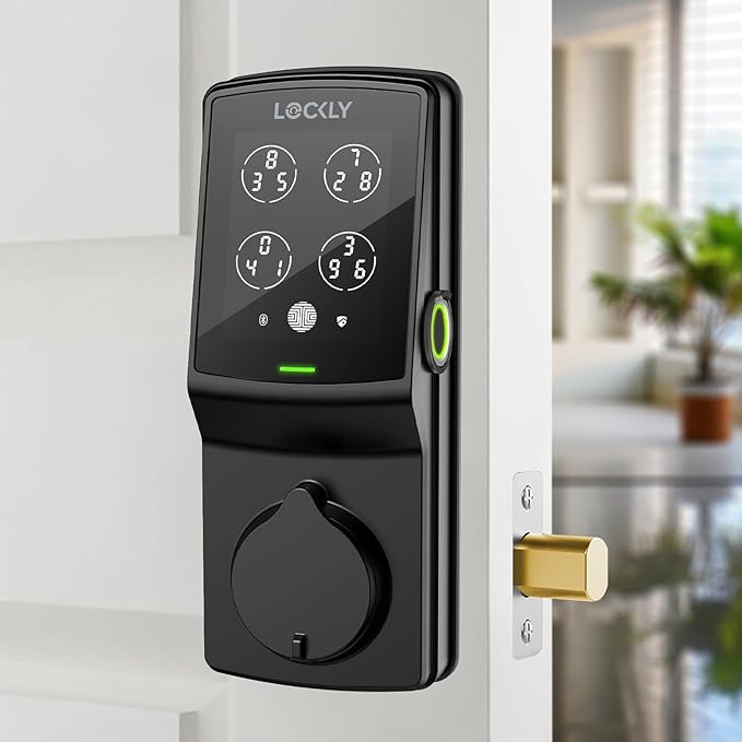 Lockly Secure Plus, Keyless Entry Door Lock, Smart Locks for Front Door, Smart Lock Deadbolt, PIN Genie® Keypad, 3D Biometric Fingerprint Sensor, Auto Lock Smart Door Lock
