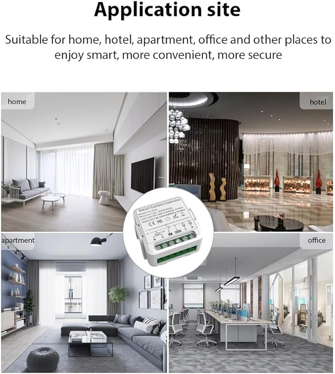 FTVOGUE Smart Curtain Controller Zigbee Switch, Voice Control, Timer, Shared Devices, Smart Relay Switch, for Home Hotel Apartment Office, with Smart Timing Function (4Pcs)