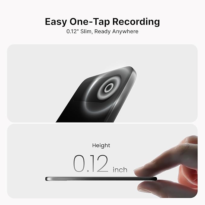 Comulytic Note Pro AI Voice Recorder, Unlimited Transcribe & Summarize, One Tap Recording Device with AI Note Taking, Support 113 Languages, 64GB, Audio Recorder for Calls, Meetings, Lectures, Black