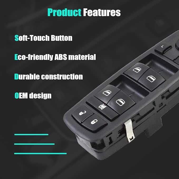 Master Power Window Control Switch for 2013 2014 2015 2016 Dodge Dart 68271203AB 56046568AC 56046553AB, 8+13 Pins, Front Left Driver Side Door Lock Window Controller