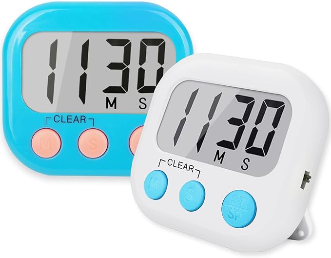 Classroom Timers for Teachers Kids Large Magnetic Digital Timer Teacher Supplies 2 Pack-Blue White