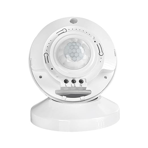 RAYZEEK Ceiling Mount 360 degree PIR Occupancy Motion Sensor,2200W,110-265V,8-12M High Sensitive HardWired Occupancy Sensor Detector, Commercial/Residential,Up to 1600 sq.ft(10A,Neutral Wire Required)