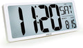 XREXS Large Digital Wall Clock with Backlight, 16.9 Inch Jumbo LCD Screen with Time/Calendar/Temperature Display, Alarm Clocks for Bedroom Home Decor, Count Up & Down Timer (Batteries Included)