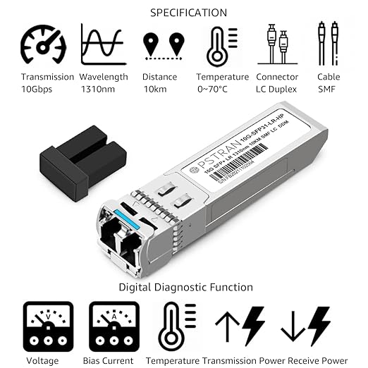 OPSTRAN 10GBASE-LR SFP+ Optical Transceiver Module Compatible with HPE Aruba J9151D J9151E JL749A J9151ECM /ProCurve J9151A 10G SFP+ LR 1310nm 10km DDM Duplex LC SMF 10 Pack