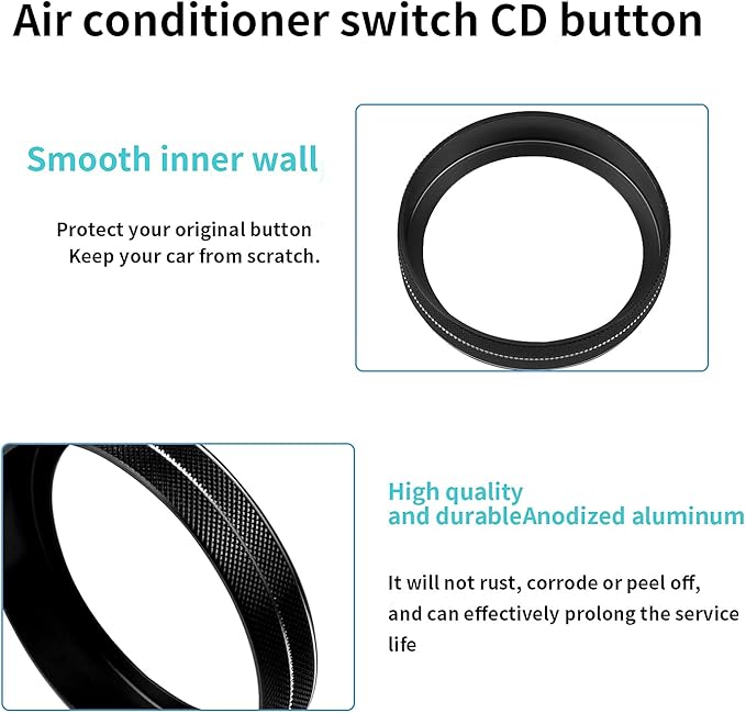 Knob Cover for F150 AC Climate Control Switch/Trailer/4WD/VOL/Tune Button Interior Center Console Trim Accessories Compatible with Ford F150 XLT 2016 2017 2018 2019 (Black 6 Pcs)