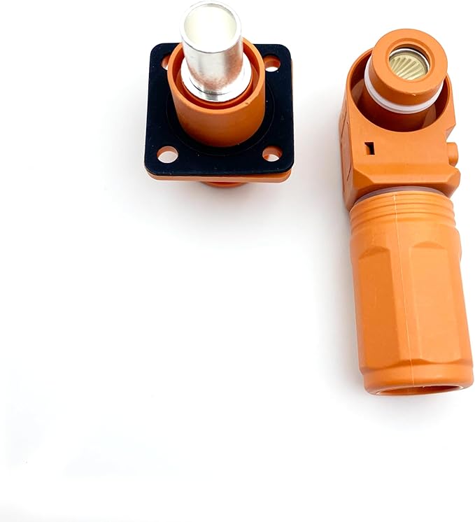 1 Set Battery Energy Storage Connector, 120A 25mm² High Current Connectors Quick Plug Terminal Orange Right Angle Plug and Socket IP67 Waterproof Power Adapter Crimping Wiring (120A, Orange)