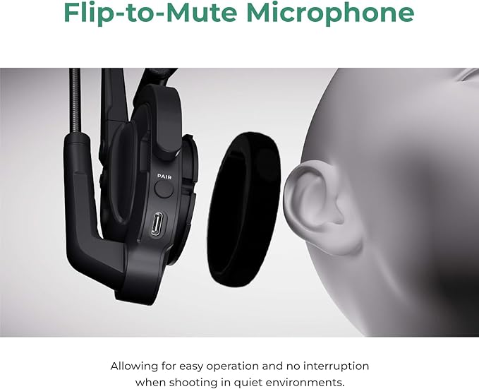 Accsoon Como MIC02-1H4R Wireless Headset Intercom System 5-Person Full Duplex 1312ft Team Communication Group Talk, Links up to 9-Person, 10+Hour Battery Life