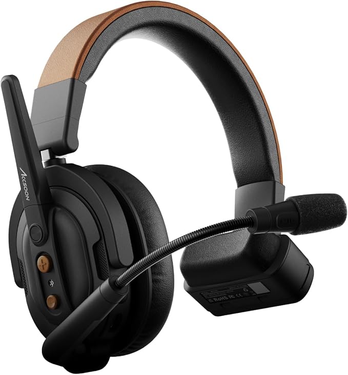 Accsoon Como SE Wireless Headset Intercom System 1312ft Team Communication Group Talk, 30+Hour Battery Life(Only Host Headset)