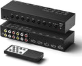 RuiPuo 8-Input to 1-HDMI-Output Converter (Consisting of 4 AV Inputs and 4 HDMI Inputs) Switchbetween Quick Different Sources(8 in-1 Out)
