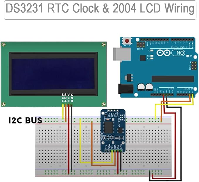 DIYmalls 2004 LCD Display Module DC 5V 20x4 White Character Blue Backlight 2004A 16 Pin Parallel Interface AIP31066 Controller for Arduino ESP32 Development Board (Pack of 2), no IIC