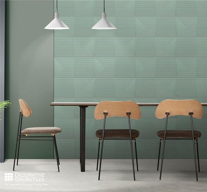 From Plain To Beautiful In Hours 9004 Depth Tier PVC 12 in x 12 in Peel and Stick Wall Panels (Covers / 10 sq.ft), Edge Water, 10 Piece