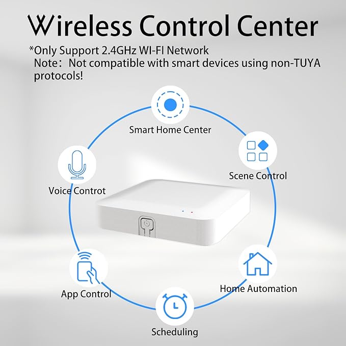 AiSeek Tuya ZigBee 3.0 Hub/Wired Gateway, WiFi Smart Home Bridge Remote Controller,Work with Tuya ZigBee Smart Device, White