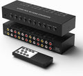 RuiPuo 8Port AV to HDMI Converter Adapter Support 16:9/4:3 Switch for Wii/N64/PS1/PS2/PS3/VHS/VCR/DVD Players etc (8Port RCA in to 1 HDMI Converter with IR Remote)