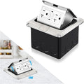Vagueior Pop-Up Floor Box Kit, 20A Tamper-Weather Resistant Receptacle GFCI Outlet, Corrosive Resistant Hardware, ETL certified Stainless Steel Color