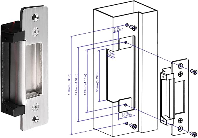 2.4GHz WiFi Access Control 400lb Holding Force Electic Magnetic Door Lock System Kit with Remote and Smartphone app Control, paired with Wireless Slim Push Switch (Electric Strike Lock kit)