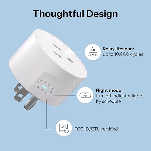 SONOFF Matter Smart Plug S41s, 15A 1800W Max, Remote & Voice Control via Alexa/Google Home, ETL Certified, Timer Outlet, Matter-Compatible with Alexa, SmartThings, Google, and HomeKit (4-Pack)