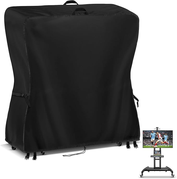 Hdenmist Outdoor TV Cover 75 Inch Weatherproof, Waterproof Outdoor TV Stand Covers for Rolling Mobile TV Stand Cart, Heavy Duty TV Screen Protector Covers for Outside- 75”L x 14”W x 55”H(Cover Only)