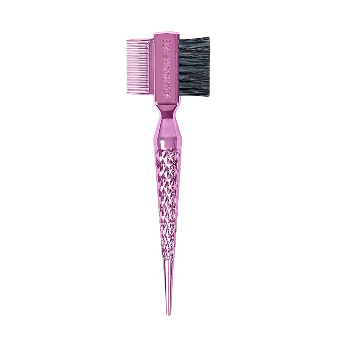 Style Factor EDGE BOOSTER® Hammer Brush Rat Tail– Double-Sided Edge Control Brush & Comb with Boar Bristles – For Edges, Slick Backs, Baby Hair Styling, and Taming Flyaways- Mini Travel Size