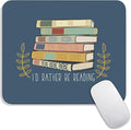 Armanza Square Mouse Pad Books, Personalized Premium-Textured Custom Mouse Mat Design, Washable Mousepad Cloth, Non-Slip Rubber Base Computer Mouse Pads for Wireless Mouse
