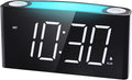 Mesqool Digital Alarm Clock for Bedroom, 7.5" Big Display, 7-Color Night Light,USB & Type C Charger, Dimmer,12/24 H,Plug-in Easy to Set Alarm Clock for Teens, Kids, Heavy Sleepers