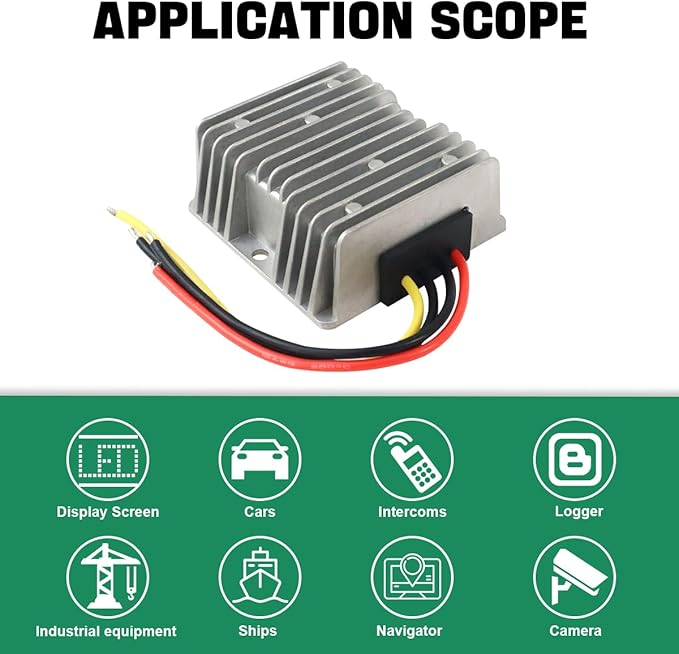 DC 12V Boost to 24V DC Power Converter Boost Converter 8A DC Power Converter Waterproof Module Golf Cart Club car LED lamp, etc