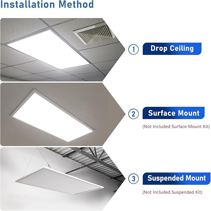 CycevSun 30-Pack 2x4 LED Drop Ceiling Light Fixture Flat Panel, 0-10V Dimmable, 30/40/50W Selectable, 3000K/4000K/5000K Switchable, 120-277V, ETL Listed