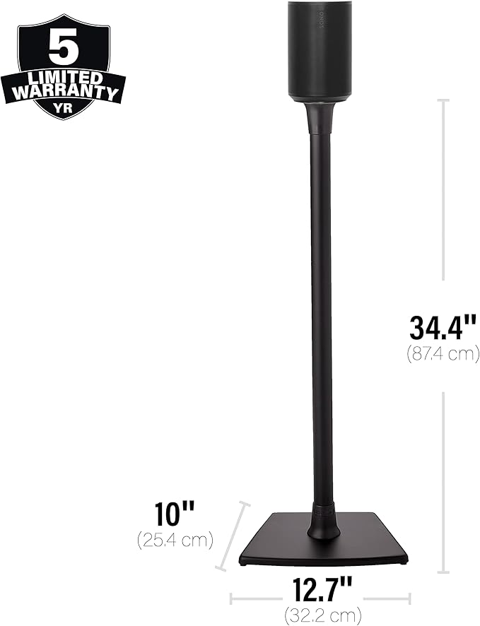 Sanus Fixed Height Speaker Stands for Sonos Era 100 Pair WSSE12-B2 Black