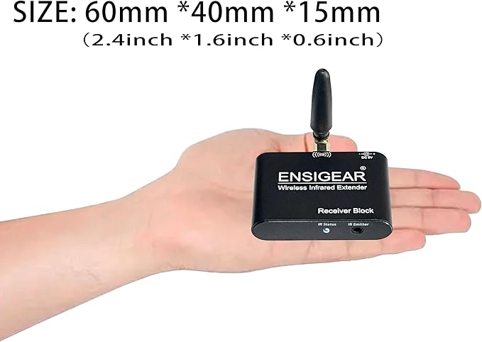 ENSIGEAR Wireless IR Repeater Kit, Infrared Remote Control Extender, Infrared Remote Control Wireless Connection Device. (Transmitter + Receiver)