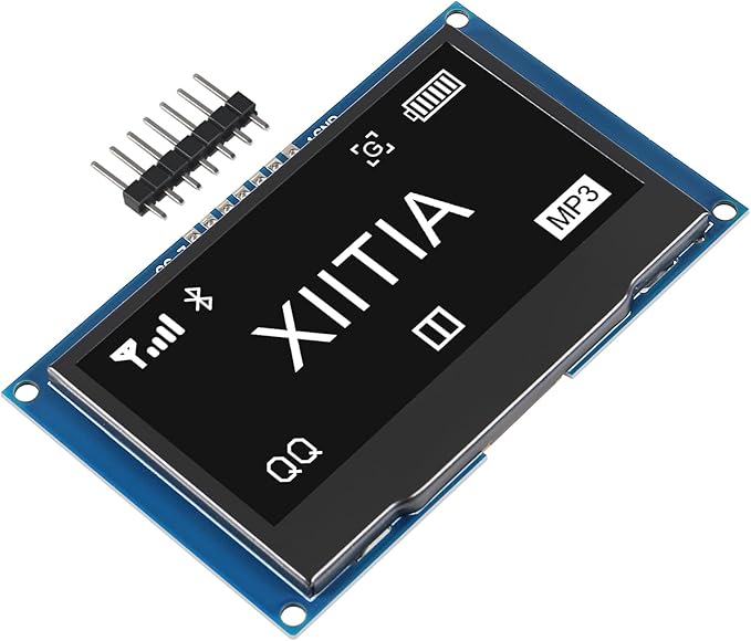 XIITIA 2pcs 2.42 inch 128x64 OLED LCD Display Module SSD1309 7 Pin SPI/IIC I2C Serial Interface for Arduino UNO R3 (White Light)