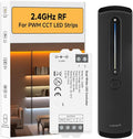 BTF-LIGHTING RC08RFB & C02RF Dual White RF 2.4GHz Wireless Tuya Controller Kit Dim Brightness/Color Temperature,Touch Slide Control for PWM (+ CW WW) 3PIN SMD FCOB CCT LED Strip DC5V DC12V DC24V
