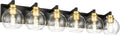 METWET Bathroom Light Fixtures, 6-Light Black and Gold Bathroom Vanity Light, 38 Inch Modern Wall Sconces with Globe Clear Glass Shade, Vanity Lighting Fixtures Over Mirror, VL195-KG-6