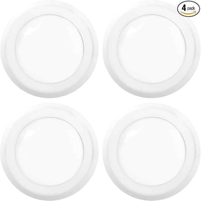 Sunco LED Disc Lights Ceiling 6 Inch, Flush Mount Disk Light, Recessed Can Lighting, 1050 LM, 15W (75W Equivalent), 5000K Daylight, Dimmable, Damp Rated ETL 4 Pack.