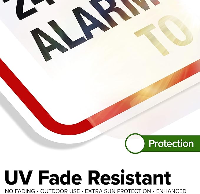Warning 24 HR. Monitored Alarm Connected To Police Sign, 18x24 Inches, Rust Free .063 Aluminum, Fade Resistant, Made in USA by My Sign Center