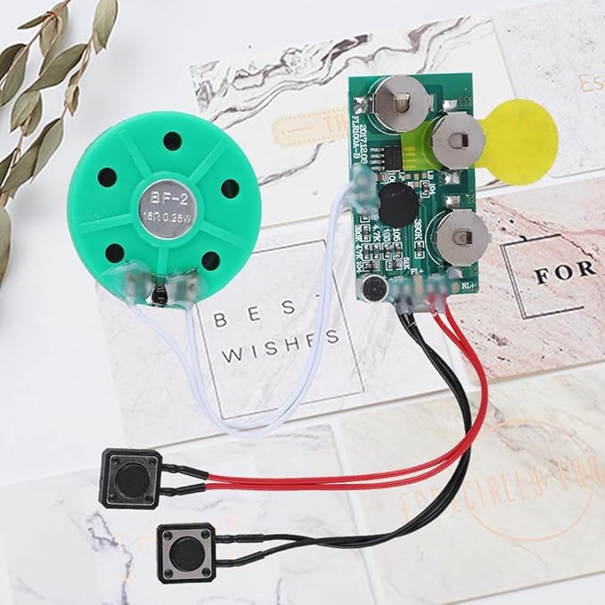 fosa 4 Minutes DIY Greeting Card Chip Music Sound Voice Recording Module Device Chip Recordable Sound Chip for Christmas Cards, Holiday Creative Gift Boxes, Jewelry Boxes, Crafts, Children's Toys