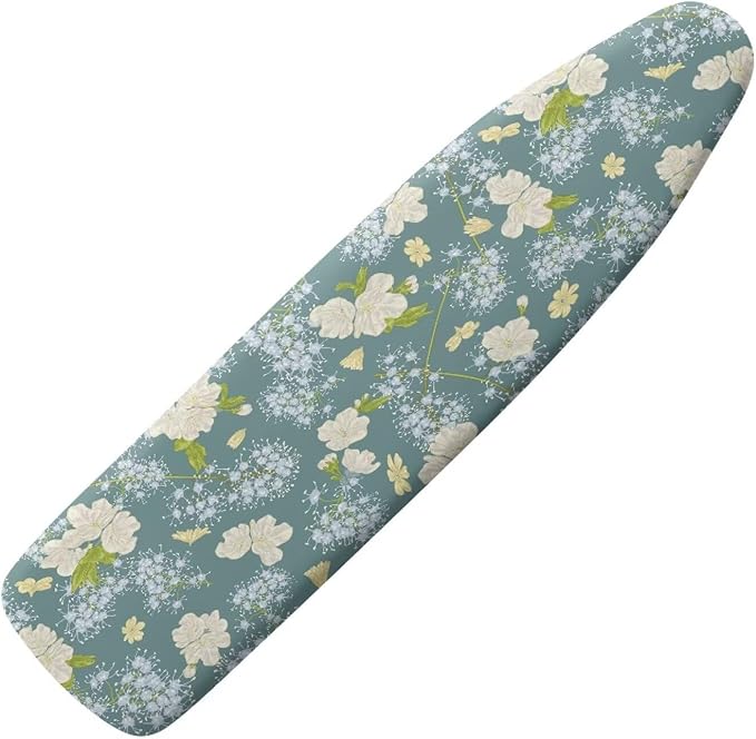 ZCFYGDX Dandelion Flower Print Ironing Board Cover Decor, Resist Scorching & Staining, Easy to Install Resistant Elastic Edges, 3 Nylon Buckle Straps Fasteners, Protective Scorch Cloth Covers Size-L