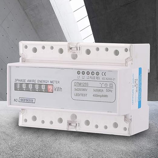 MOUMOUTEN 220 380V 20 80A Digital Electric Power Meter, 3 Phase KWh Meter, Energy Consumption Monitor, DIN Rail Installation, for Industrial and Commercial Use