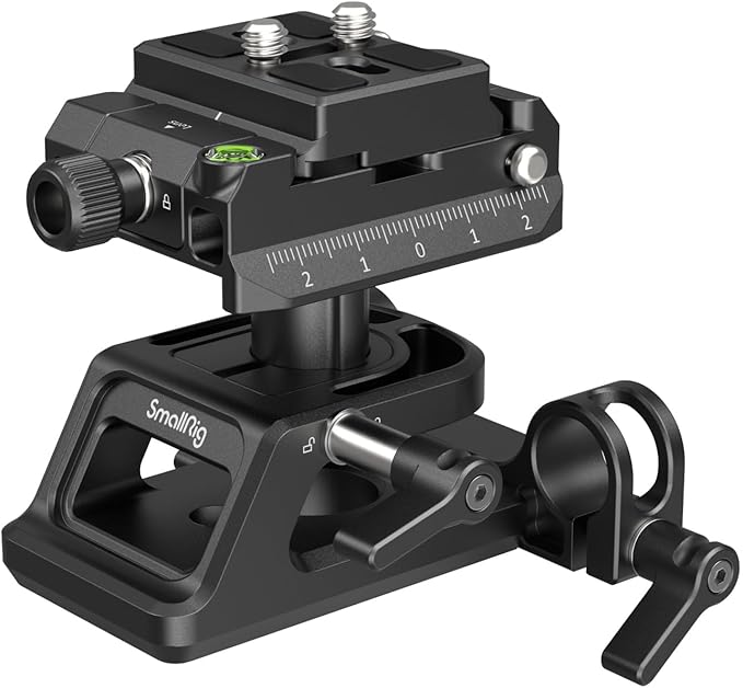 SmallRig Mount Plate for Arca-Swiss Quick Release Clamp and Bottom Plate for Manfrotto Type with Height-Adjustable 15mm Rod Clamp Mount - 4233