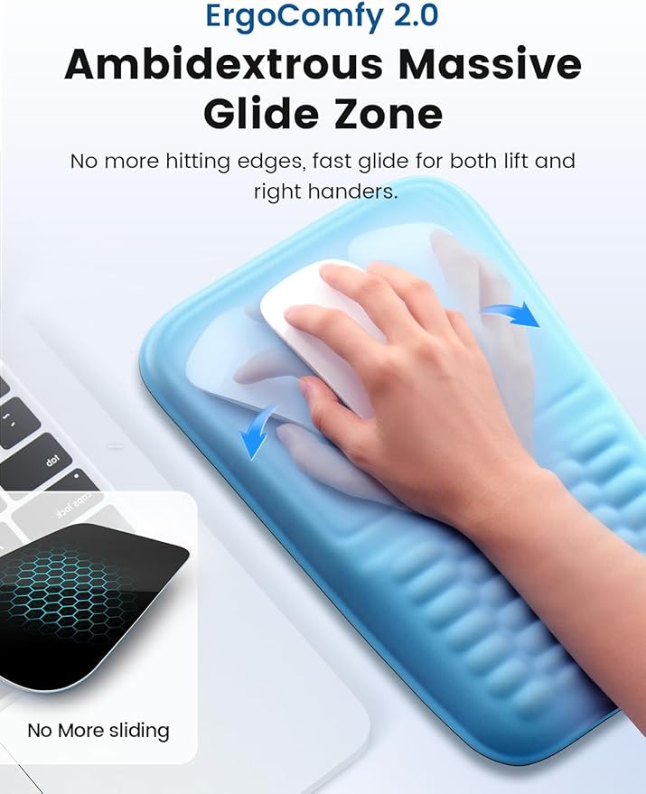 Vaydeer Wrist Rest for Computer Keyboard & Mouse Pad Set – Gray, Ergonomic Memory Foam Wrist Support, Non-Slip Keyboard Wrist Rest & Soft Mouse Pad for Typing Comfort & Wrist Pain Relief