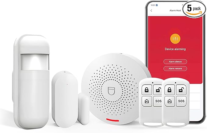 150W Wireless Security System for House, WiFi Door/Window Sensors Alarm System kit, Motion Detectors with Instant App Alerts NO Monthly Fees