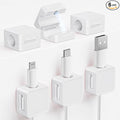 Cord Holder, 6 Pack Magnetic Cable Clips, Adhesive Cord Holder for Nightstand Desk Organizer Car Wall Office Phone Wire Keeper, Clear White