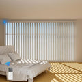 Blindify Motorized Vertical Blinds, Blackout Sliding Door Shades Vertical Shades Remote Control Customize, Off-White