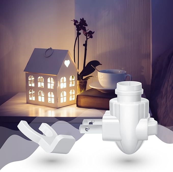 Tuanse 20 Sets Plug in Night Light Module Night Light Base with Shade Mounting Clip Plastic Lights Rotating Base for Making Your Own Decorative (White)