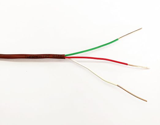 EASTWIRE 18/3 50ft Thermostat Wire, Solid Copper Wire, 18 Gauge Conductor, ETL Listed CL2 Power Limited Circuit Cable for Indoor/Outdoor Low Voltage Applications Use,Brown