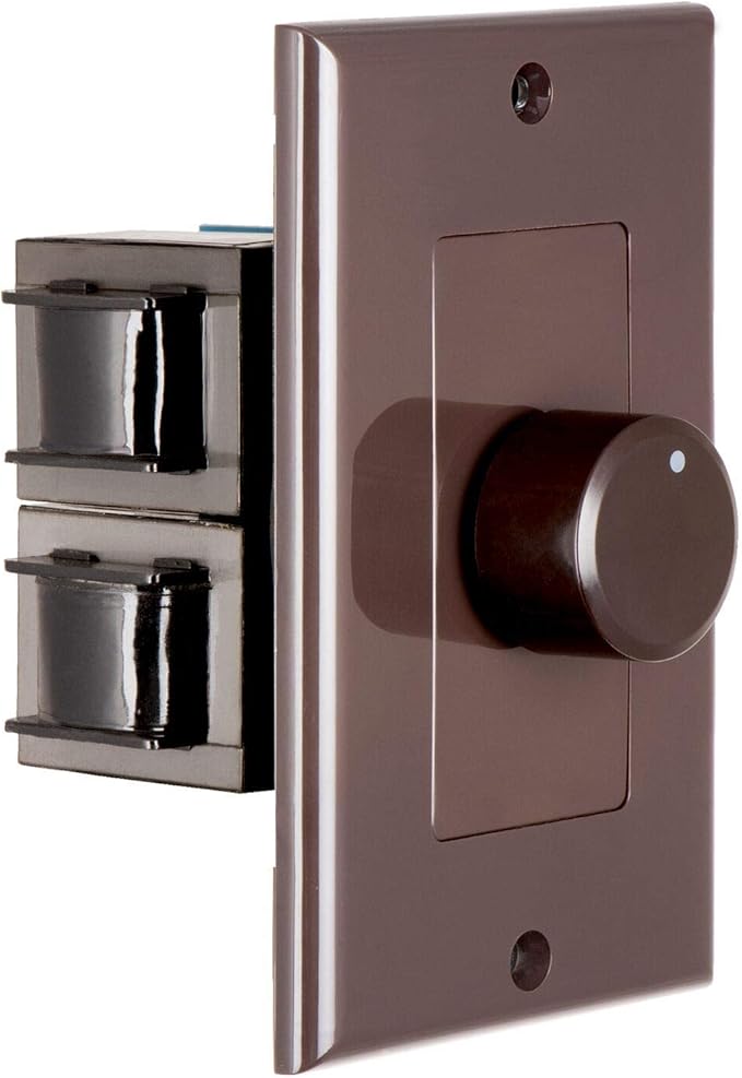OSD Audio 300W in Wall Volume Control Impedance Matching for Home Speakers, Rotary Knob Brown SVC300