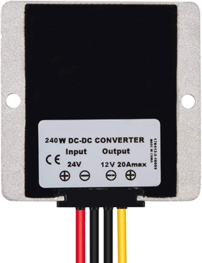 MGGi Voltage Buck Converter Regulator DC 24V to DC 12V 20A 240W Waterproof Power Transformer, Voltage Reducer, High-Power Power Supply Module Buck Transformer, for Golf Cart, Forklifts, Car
