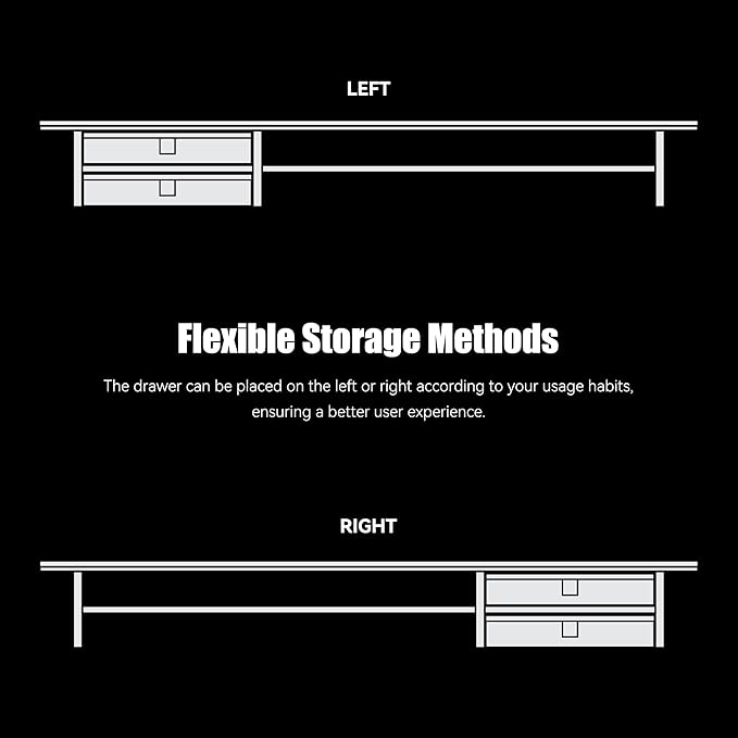 FENSULN Dual‑Tier Monitor Stand Riser with Drawers, Desktop Organizer Shelf Storage for Computer Screen 2 Monitors, Supports for PC Computer Monitor, Printer, Heavy TV Riser White